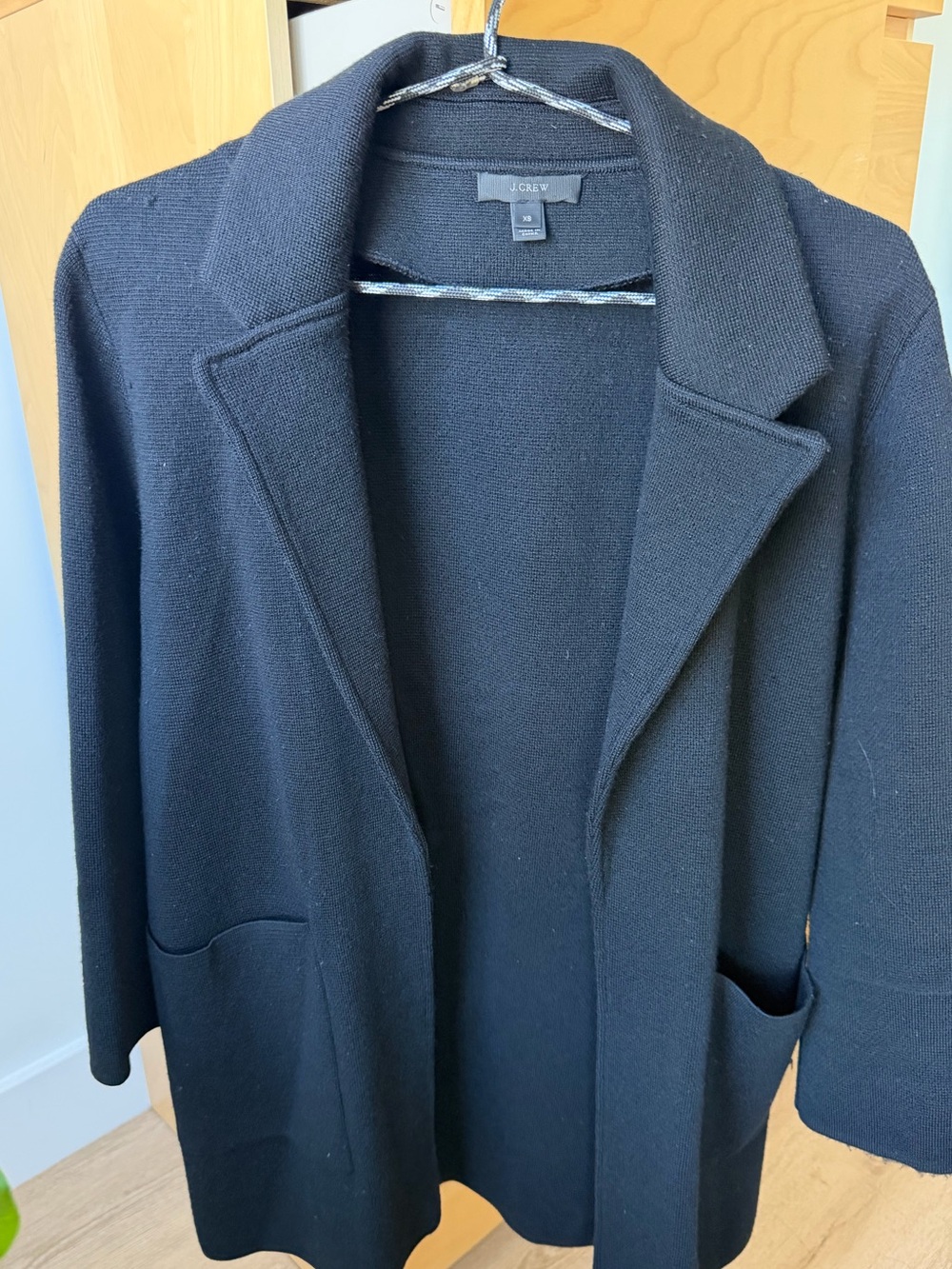 J. Crew Black Open-Front Knit Blazer